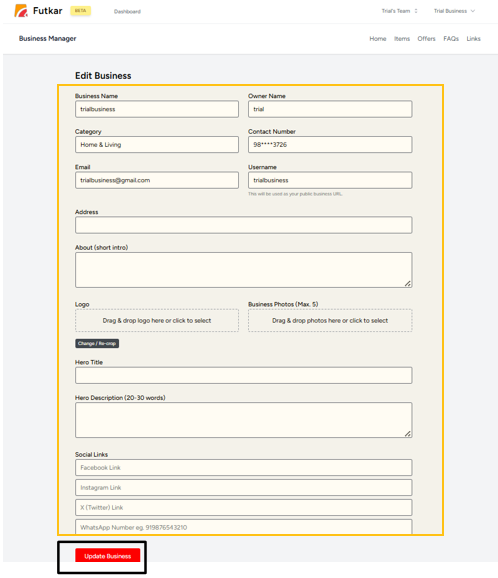 FUTKAR workflow screenshot